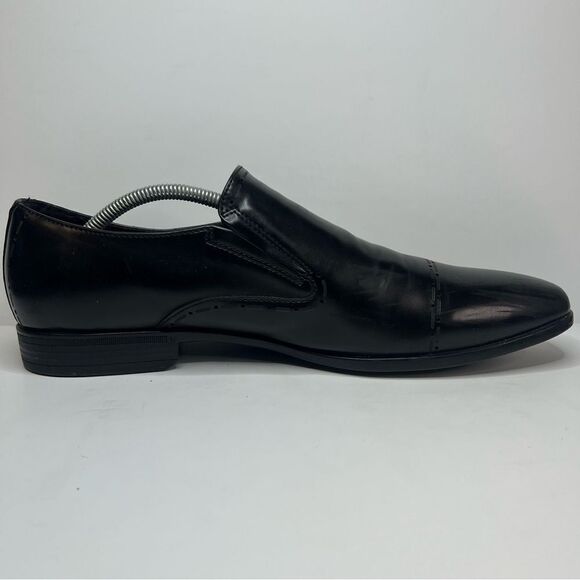 Kenneth Cole Reaction Eddy Brogue Slip On Black Loafers - Picture 4 of 12